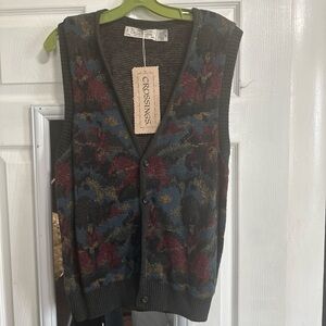 Crossings Men’s Charcoal Multi-Color Knit Vest